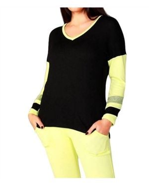 French Kyss Color Block V-neck - Black