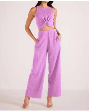 MINKPINK Unity Ring Textured Tank And Pant Set - Pink