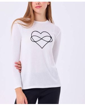 French Kyss Infinity Heart Detail Top - White