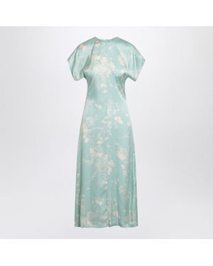 Semicouture Viscose Satin Elga Dress - Blue