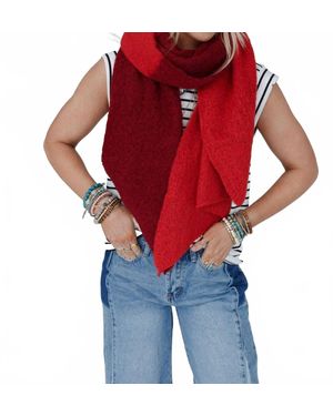 Three Bird Nest Cozy Scarf - Red