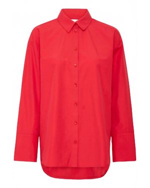 B.Young Button Down Long Shirt - Red