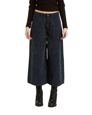 Tractr Chic Blend Tweed Denim Crop Pants - Black