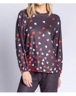 Pj Salvage Kiss Me Goodnight Long Sleeve Lounge Top - Purple