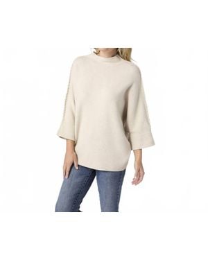 Coco + Carmen Heavenly Luxe Stitch Detail Funnel Neck Sweater - Black