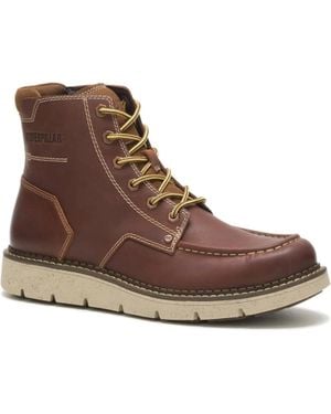 Caterpillar Covert P725361 Boots Leather Round Toe Ankle Zap2345 - Brown