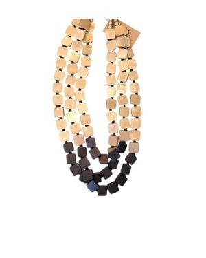 Omala Collection Upcycled Cattle Horn Necklace - Metallic