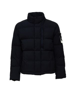 Stone Island Rds Quilted Badge Zip Down Jacket - Blue