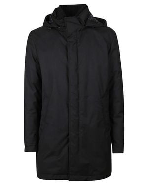 Herno Minimalist Coat With Hood - Black