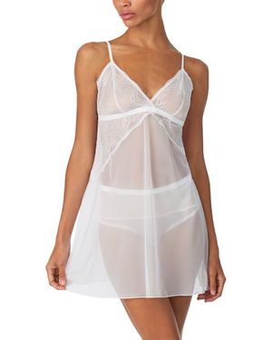 DKNY Wave Lace Chemise - White