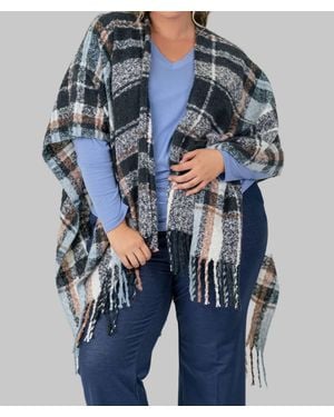 Echo Boucle Ruana Capes - Blue