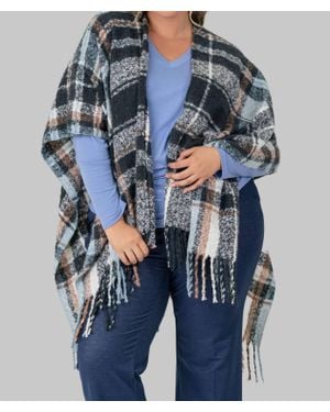 Echo Boucle Ruana Capes - Blue