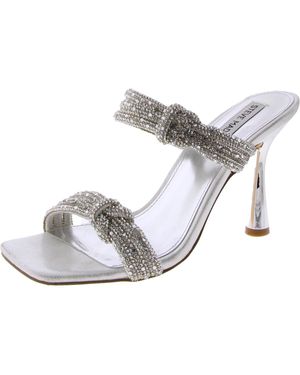 Steve Madden Dionne R Rhinestone Square Toe Heels - Gray