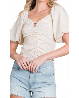 Vanilla Bay Woven Short Sleeve Bodysuit - White