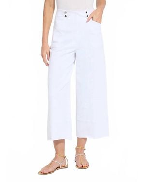 Lyssé Dion Sailor Crop Palazzo Denim Pants - White