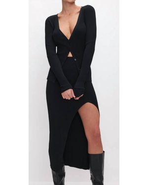 GOOD AMERICAN Stretch Rib Cardigan - Black