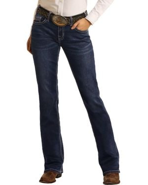 Panhandle Rock & Roll Extra Stretch Bootcut Riding Jeans - Blue