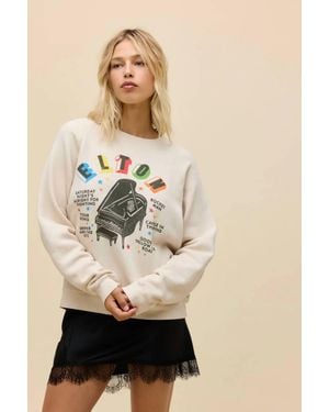 Daydreamer Elton John Piano Vintage Raglan Sweatshirt - Natural