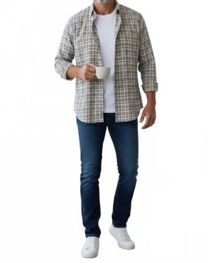 Scott Barber Canclini Compact Twill Plaid Button-Down - Gray