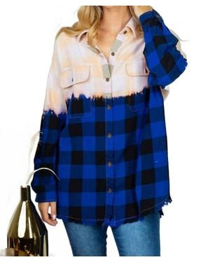 White Birch Deep Dye Plaid Shirt - Blue