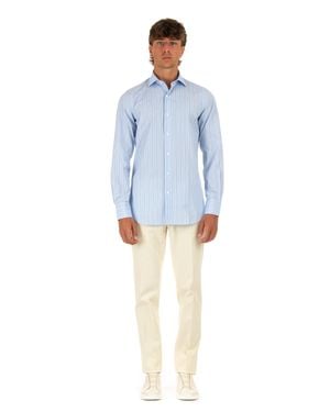 Finamore 1925 Classic Fit Mini Shirt - Blue