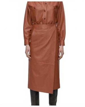 Closed Slim Wrap Skirt - Brown