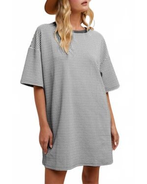 Anniewear Knit T-Shirt Mini Dress - Gray
