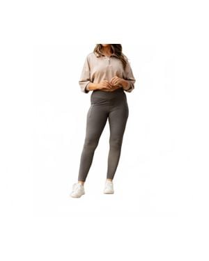Juli Caitlin Crossover Full Length With Pockets Leggings - Black