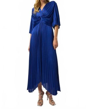 Joseph Ribkoff Satin Pleated Dress - Blue
