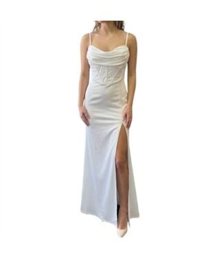 Haute Monde Lux Corset Formal Dress - White