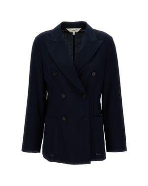 Barena Tailored Double-Breasted Blazer With Front Button Fastening - Blue