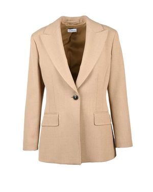 Marella Tailored Fitted Jacket With Classic Button Closure - Natural