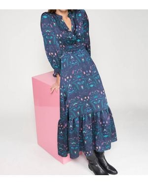 Vilagallo Cleo Midi Dress - Blue