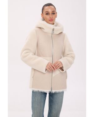Alaska® Outerwear Reversible Hooded Eco-Suede Jacket - Natural