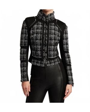 BLANC NOIR Boucle Moto Mesh Jacket - Black