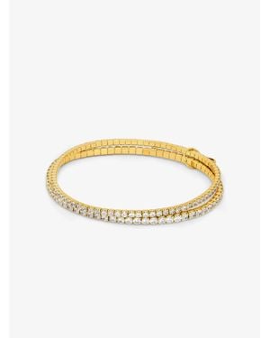 Michael Kors Precious Metal-Plated Brass Double Wrap Tennis Bracelet - Metallic