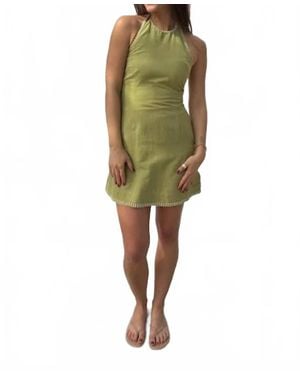 Rococo Sand Halter Neck Mini Dress - Green