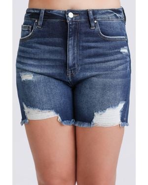 Risen Distressed Shorts - Blue