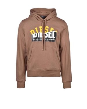 DIESEL Cropped Cotton Hoodie - Pink
