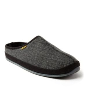 Deer Stags Wherever Slipper Tweed Round Toe Slip On Mule Zap2334 - Black