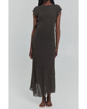 Find Me Now Second Skin Asymmetrical Leafy Dress - Black