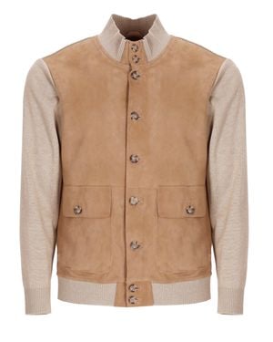 The Jack Leathers Riverside Suede Leather Jacket - Natural