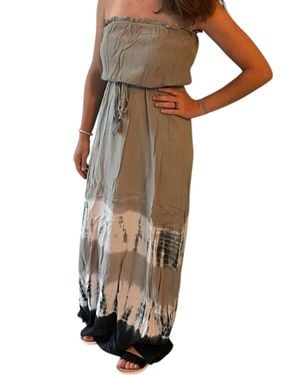 She + Sky Woven Tie Dye Strapless Maxi Dress - Multicolor