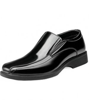 Bruno Marc Square Toe Dress Loafers - Black