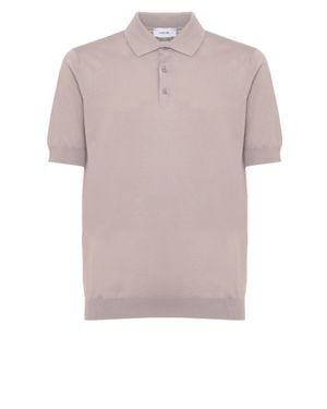 Lardini Ribbed Trims Cotton Polo Shirt - Pink