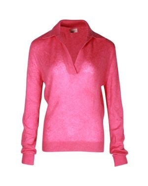 KHAITE Jo Polo Sweater - Pink