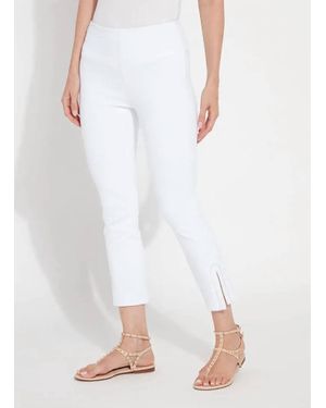 Lyssé Poppy Embroidered Crop Demin Legging - White