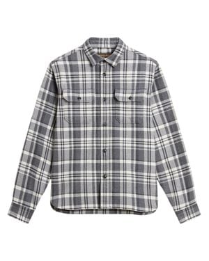 Woolrich Pure Cotton Flannel Checked Shirt - Gray