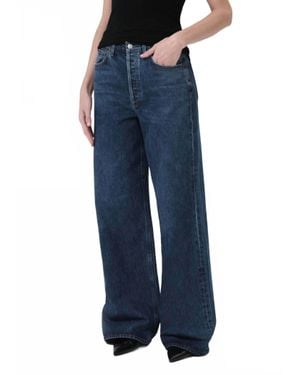 Agolde Dame High Rise Wide Leg No Cuff Jeans - Blue