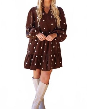 Anniewear Penny Polka Dot Mini Dress - Brown